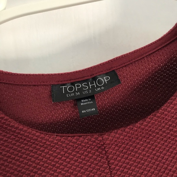 TopShop maroon/burgundy skater dress - Picture 3 of 6